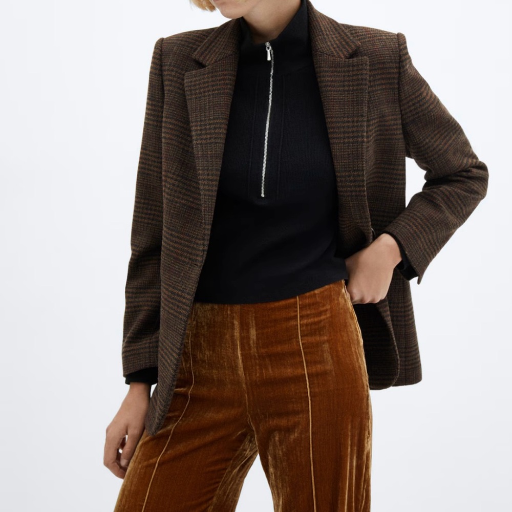 Straight check jacket